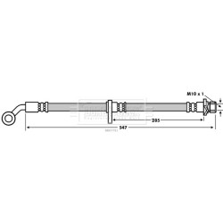 Brake Hose Pipe BORG & BECK BBH7791 OE Ref 01465-S5P-J01 BORG & BECK
