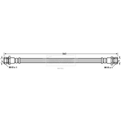 Brake Hose Pipe BORG & BECK BBH7801 OE Ref 0K2A3-43-810