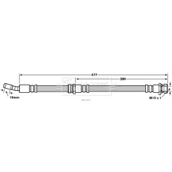 Brake Hose Pipe BORG & BECK BBH7803 OE Ref 58732-FD-100 BORG & BECK