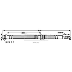 Brake Hose Pipe BORG & BECK BBH7809 OE Ref 3687480