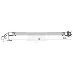 Brake Hose Pipe BORG & BECK BBH7833 OE Ref 46211-EB320