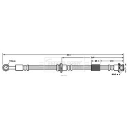 Brake Hose Pipe BORG & BECK BBH7835 OE Ref 46210-AV710