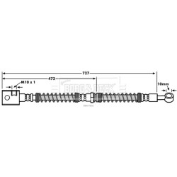Brake Hose Pipe BORG & BECK BBH7860 OE Ref 48711-09001