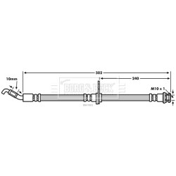 Brake Hose Pipe BORG & BECK BBH7865 OE Ref 5155063J00