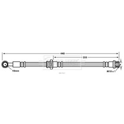 Brake Hose Pipe BORG & BECK BBH7867 OE Ref 51550-80G00