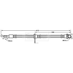 Brake Hose Pipe BORG & BECK BBH7881 OE Ref 90947-02C78 BORG & BECK