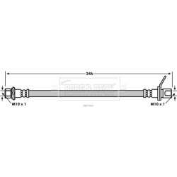 Brake Hose Pipe BORG & BECK BBH7884 OE Ref 90080-94166
