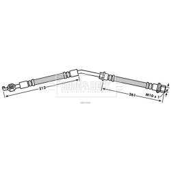 Brake Hose Pipe BORG & BECK BBH7890 OE Ref 90947-W2008