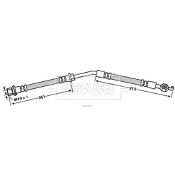 Brake Hose Pipe BORG & BECK BBH7891 OE Ref 90947-W2007