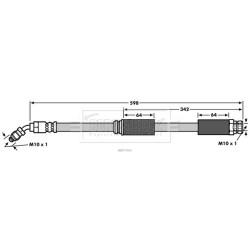 Brake Hose Pipe BORG & BECK BBH7904 OE Ref 1J0 611 701 F BORG & BECK