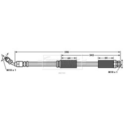 Brake Hose Pipe BORG & BECK BBH7905 OE Ref 1J0 611 702 BORG & BECK