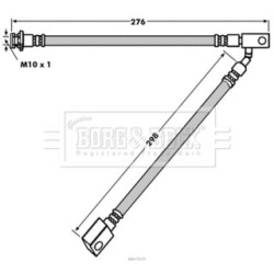 Brake Hose Pipe BORG & BECK BBH7919 OE Ref 46210-JL40A