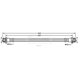 Brake Hose Pipe BORG & BECK BBH7934 OE Ref 51570-M50-A60