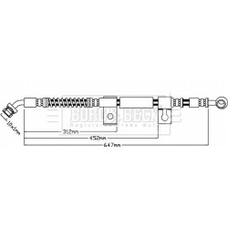 Brake Hose Pipe BORG & BECK BBH7949 OE Ref 58732-3E-100