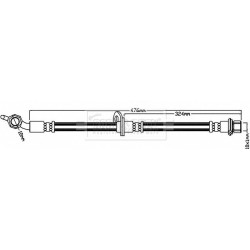 Brake Hose Pipe BORG & BECK BBH7970 OE Ref 90947-02J19