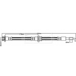 Brake Hose Pipe BORG & BECK BBH8023 OE Ref 89713-48301 BORG & BECK