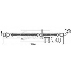 Brake Hose Pipe BORG & BECK BBH8027 OE Ref 01464-S6E-000 BORG & BECK