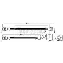 Brake Hose Pipe BORG & BECK BBH8036 OE Ref 01466-SMG-E00