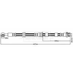 Brake Hose Pipe BORG & BECK BBH8040 OE Ref 4650B130