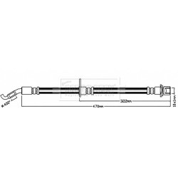 Brake Hose Pipe BORG & BECK BBH8044 OE Ref 90049-22192 BORG & BECK