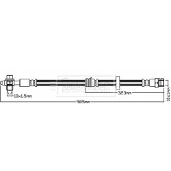 Brake Hose Pipe BORG & BECK BBH8101 OE Ref 7N0 611 701