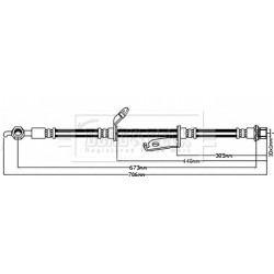 Brake Hose Pipe BORG & BECK BBH8107 OE Ref 90947-W2023