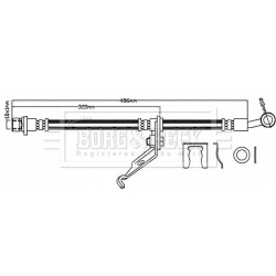 Brake Hose Pipe BORG & BECK BBH8127 OE Ref 01464-TL1-G00