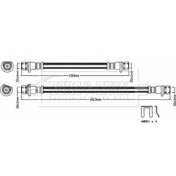 Brake Hose Pipe BORG & BECK BBH8174 OE Ref 01466-TV0-E00