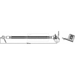 Brake Hose Pipe BORG & BECK BBH8187 OE Ref 58738-A6400 BORG & BECK