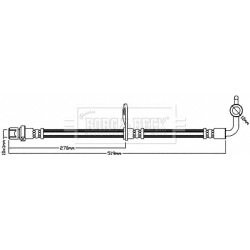 Brake Hose Pipe BORG & BECK BBH8204 OE Ref 26591-AJ080 BORG & BECK