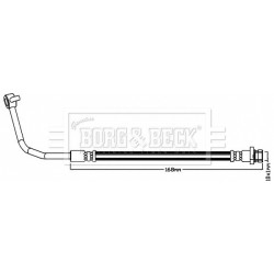 Brake Hose Pipe BORG & BECK BBH8215 OE Ref 58737-1Y-300