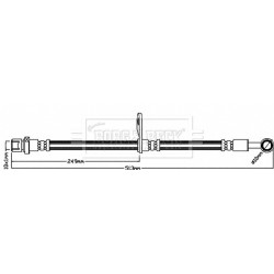 Brake Hose Pipe BORG & BECK BBH8254 OE Ref 26591-FG020