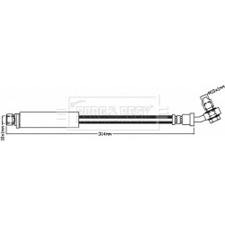 Brake Hose Pipe BORG & BECK BBH8285 OE Ref LR044350