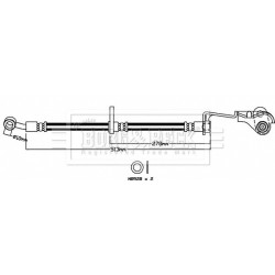Brake Hose Pipe BORG & BECK BBH8406 OE Ref 01465 TF0 000