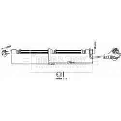 Brake Hose Pipe BORG & BECK BBH8407 OE Ref 01464 TF0 000