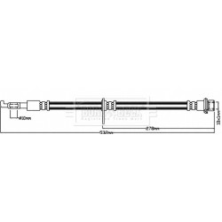 Brake Hose Pipe BORG & BECK BBH8431 OE Ref 1612138580
