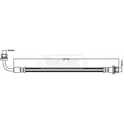 Brake Hose Pipe BORG & BECK BBH8471 OE Ref 58738-1Y-000