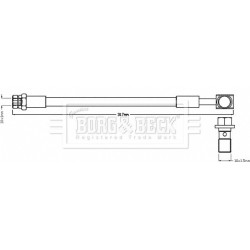 Brake Hose Pipe BORG & BECK BBH8505 OE Ref 8W0611775C