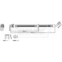 Brake Hose Pipe BORG & BECK BBH8512 OE Ref 01466TA0A00