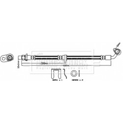 Brake Hose Pipe BORG & BECK BBH8514 OE Ref 01466T1GG00