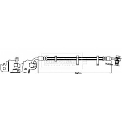 Brake Hose Pipe BORG & BECK BBH8563 OE Ref C2C12621