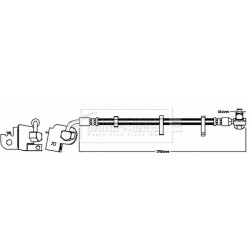 Brake Hose Pipe BORG & BECK BBH8566 OE Ref C2C12629
