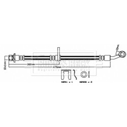 Brake Hose Pipe BORG & BECK BBH8575 OE Ref 01466TM8G01