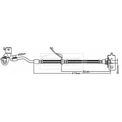 Brake Hose Pipe BORG & BECK BBH8647 OE Ref 587312K000 BORG & BECK