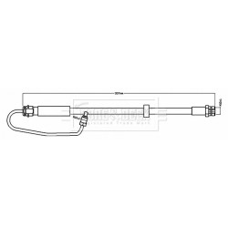 Brake Hose Pipe BORG & BECK BBH8719 OE Ref 8W0611708D