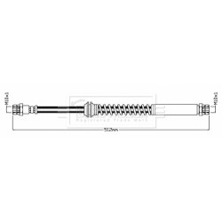 Brake Hose Pipe BORG & BECK BBH8749 OE Ref 2K0611775L