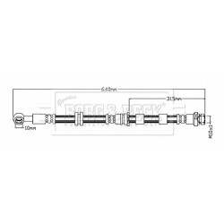 Brake Hose Pipe BORG & BECK BBH8754 OE Ref 4650B727