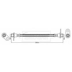 Brake Hose Pipe BORG & BECK BBH8770 OE Ref 1609906480 BORG & BECK