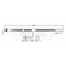 Brake Hose Pipe BORG & BECK BBH8784 OE Ref 31445278