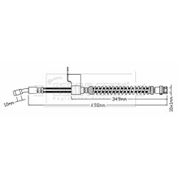 Brake Hose Pipe BORG & BECK BBH8790 OE Ref 587311A000